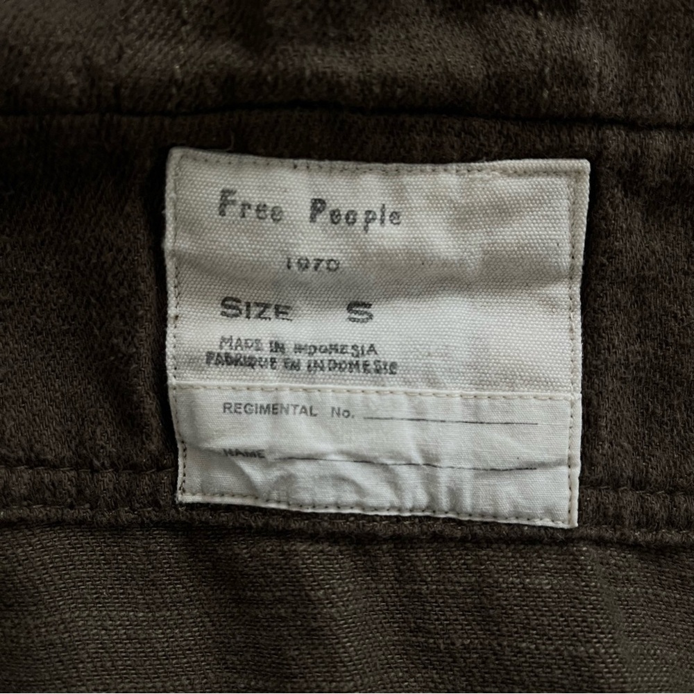 Vtg Free People 1970 Batwing Utility Hooded Jacket Sz S Brown Boho Poncho 90s - Picture 4 of 11